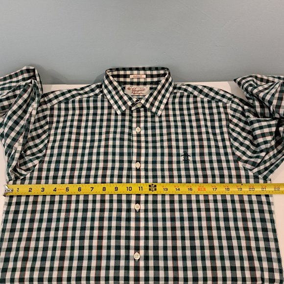 Original Penguin men's medium classic fit long sleeve button down plaid shirt - Picture 9 of 11